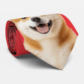 Kerst Akita-hond Rood Buffalo-geruite Kerstmis Stropdas (Opgerold)