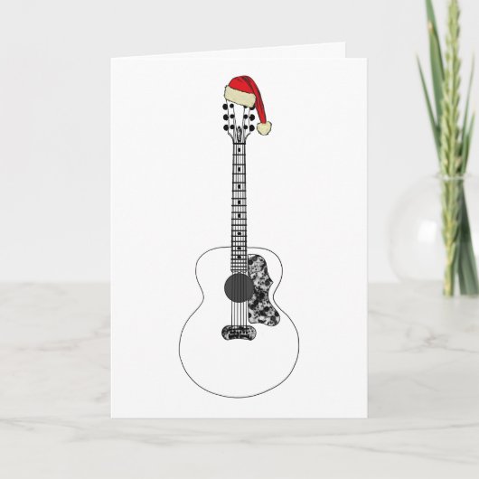 Kerst Akoestische gitaarkunst Funny Festive Music Kaart (Voorkant)