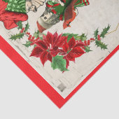 Kerst Alice in Wonderland Red Poinsettia Tissuepapier (Detail)