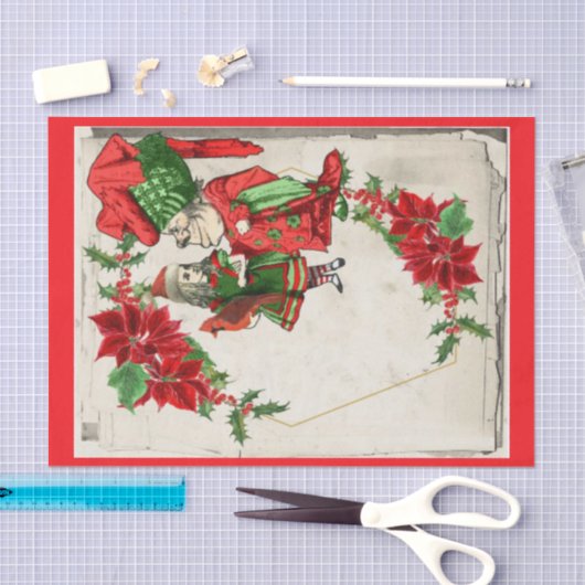 Kerst Alice in Wonderland Red Poinsettia Tissuepapier (Craft)