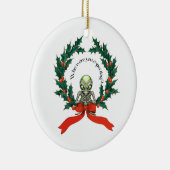 Kerst Alien krans Keramisch Ornament (Rechts)