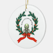 Kerst Alien krans Keramisch Ornament (Links)