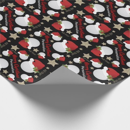 Kerst All Star Pro Golf - Personaliseren Cadeaupapier (Hoek)