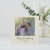 Kerst Alles Calligrafie Op Maat Gemaakte Foto Rood Feestdagenkaart (Staand voorkant)