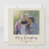 Kerst Alles Calligrafie Op Maat Gemaakte Foto Rood Feestdagenkaart (Voorkant)