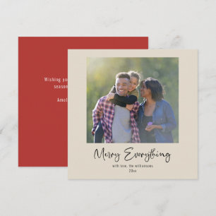 Kerst Alles Calligraphy Aangepaste Foto Rood Feestdagenkaart