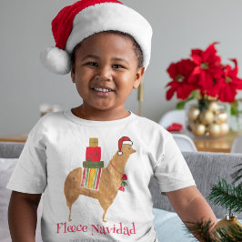 Kerst Alpaca Fleece Navidad Hand-geïllustreerd T-shirt