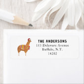 Kerst Alpaca Leuke Dieren Retour Adres Etiket (Insitu)