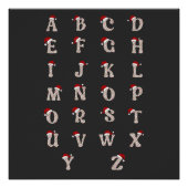 Kerst Alphabet tshirt, Kerst Sweatshirt Perfect Poster (Voorkant)
