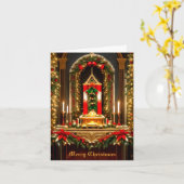 Kerst Altaar Wenskaart Kaart (Gele Bloem)