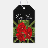 Kerst Amaryllis Tuin Levendig Cadeaulabel (Voorkant)