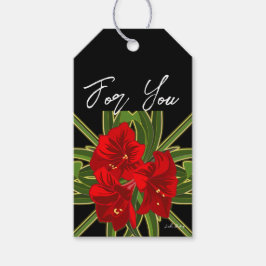 Kerst Amaryllis Tuin Levendig Cadeaulabel