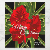 Kerst Amaryllis Tuin Wijn Label Wijn Etiket (Enkel label)