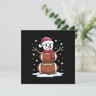 Kerst Amerikaans Football Sneeuwman Xmas Sport Kaart