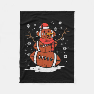 Kerst Amerikaans Football Sneeuwman Xmas Sport Man Fleece Deken
