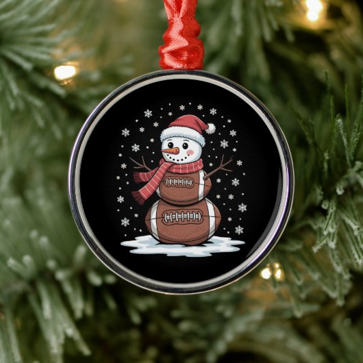 Kerst Amerikaans Football Sneeuwman Xmas Sport Metalen Ornament (Boom)
