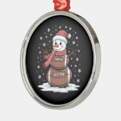 Kerst Amerikaans Football Sneeuwman Xmas Sport Metalen Ornament (Links)