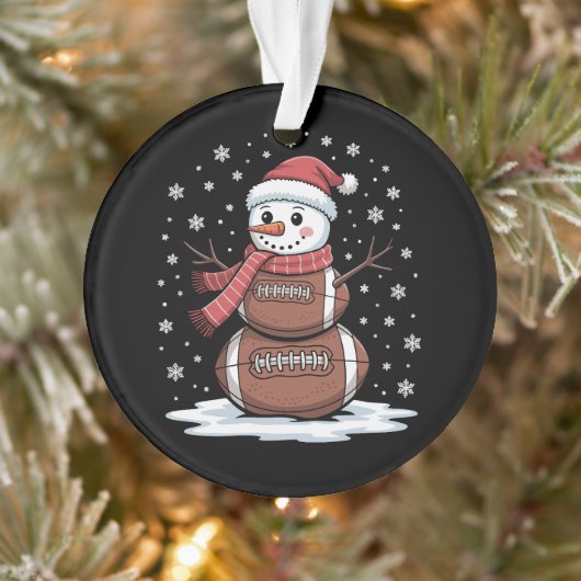 Kerst Amerikaans Football Sneeuwman Xmas Sport Ornament (Boom)
