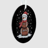 Kerst Amerikaans Football Sneeuwman Xmas Sport Ornament (voorkant)