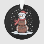 Kerst Amerikaans Football Sneeuwman Xmas Sport Ornament (voorkant)