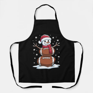 Kerst Amerikaans Football Sneeuwman Xmas Sport Schort