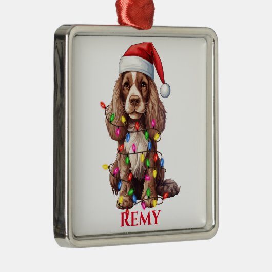 KERST AMERIKAANSE COCKER SPANIEL HOND METALEN ORNAMENT (Rechts)