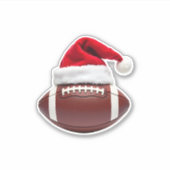 Kerst Amerikaanse Football Ball Santa Hat (1) Sticker (Voorkant)