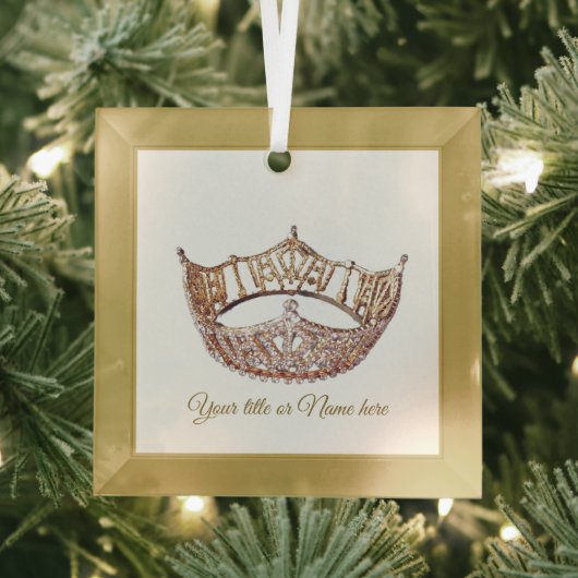 Kerst Amerikaanse Pageant Crown Glass Glas Ornament (Insitu)