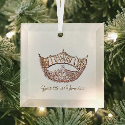 Kerst Amerikaanse Pageant Crown Glass Glas Ornament (Insitu)