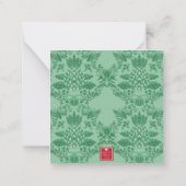 Kerst Ananas Ornamenten Monogram Behuizing Notitiekaartje (Achterkant)