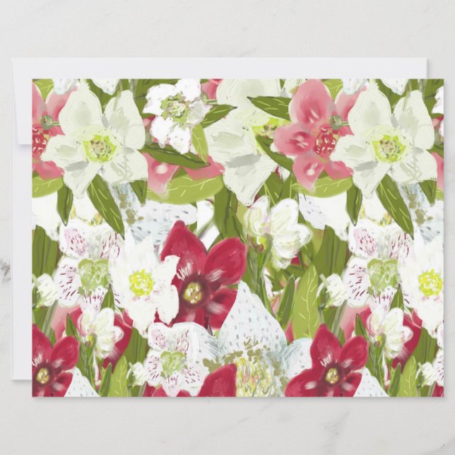 Kerst Anemonen-Geschilderde Hellebores Bloemen (Voorkant)