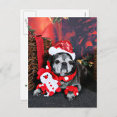 Kerst - Angel - Pug Feestdagenkaart (Voorkant / Achterkant)