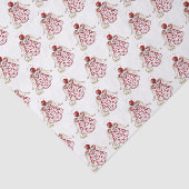 Kerst-angel van rood/goud/wit patroon, Song Tissuepapier (Detail)