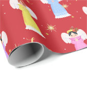 Kerst Angels Rood Cadeaupapier (Rol Hoek)