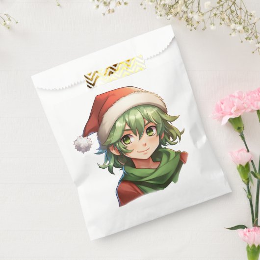 Kerst Anime Elf Portret Bedankzakje (Gezegeld)