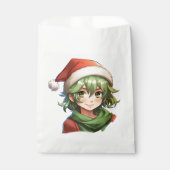 Kerst Anime Elf Portret Bedankzakje (Voorkant)
