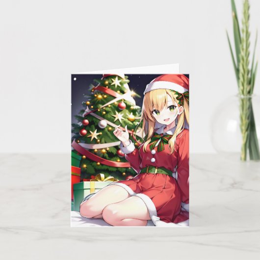 Kerst Anime Q - AI Kaart (Voorkant)