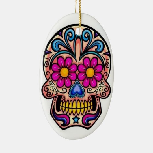 Kerst-annament Suiker Skull Keramisch Ornament (Rechts)