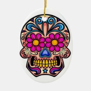 Kerst-annament Suiker Skull Keramisch Ornament