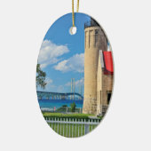 Kerst-annament voor makreelvuurtoren keramisch ornament (Links)