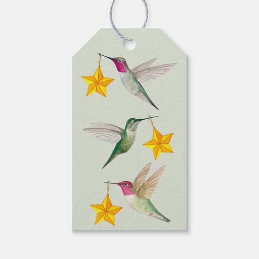 Kerst Anna's Kolibrie Gift Tag Cadeaulabel (Voorkant)