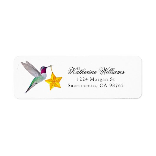 Kerst Anna's Kolibrie Label (Voorkant)