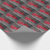 Kerst Antiek Fire Truck Wagon Cadeaupapier (Hoek)