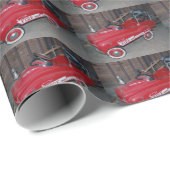 Kerst Antiek Fire Truck Wagon Cadeaupapier (Rol Hoek)