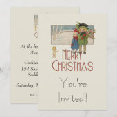 Kerst Antiek Kinderen Illustratie 1920 Kaart (Voorkant / Achterkant)