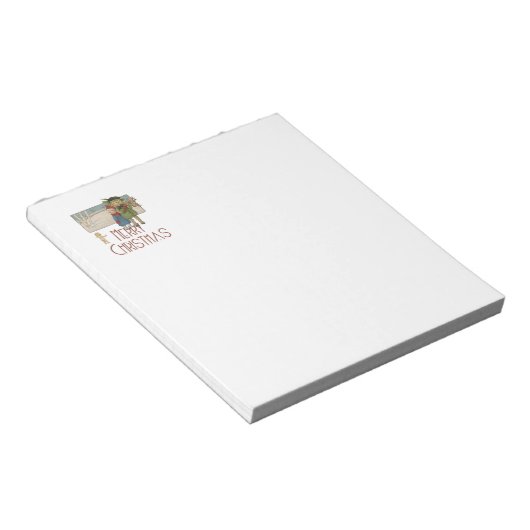 Kerst Antiek Kinderen Illustratie 1920 Notitieblok (Schuin)