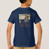 Kerst Antiek Kinderen Illustratie 1920 T-shirt (Achterkant)