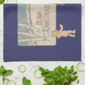 Kerst Antiek Kinderen Illustratie 1920 Theedoek (Gevouwen)