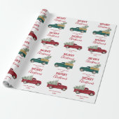 Kerst Antiek pick-up truck Xmas Tree Custom Cadeaupapier (Uitgerold)