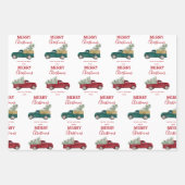 Kerst Antiek pick-up truck Xmas Tree Custom Inpakpapier Vel (Voorkant 3)